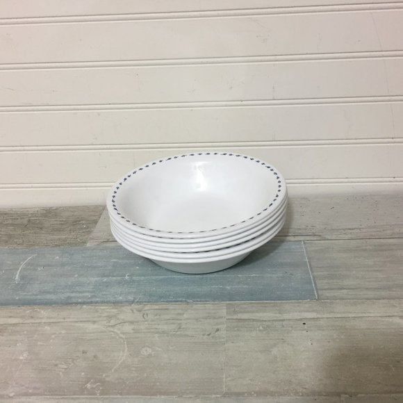 Corelle Dining Corelle Vintage Blue Bowls Set Of 6 Leaf Leaves